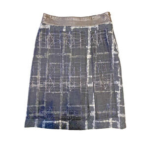 William Reid Skirt Womens Size 4 Lined Black Cream Going Out Party Career Office